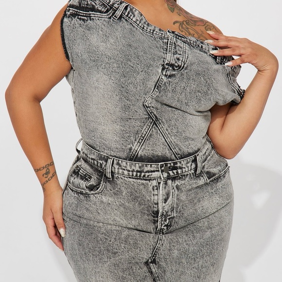 Denim Maxi Dress -Black Wash size 2x - Picture 5 of 7